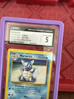1999 POKEMON BASE SET UNLIMITED - EVOLUTION BOX ERROR WARTORTLE CGC 5! Very Rare - Image 3
