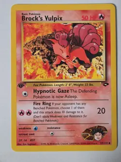 Pokemon TCG Brock's Vulpix Gym Challenge Card 37/132 1st Edition LP Vintage WOTC - Image 1