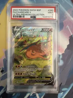 Pokemon TCG Charizard V SWSH: Sword & Shield Promo Holo EN 220HP SWSH260 PSA 9 - Image 1