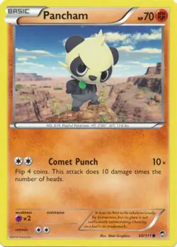 60/111 Pancham Uncommon: Pokemon Trading Card Game XY-03 Furious Fists - Image 1