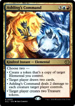 MTG Ashling's Command NON FOIL NM R 205 Lorwyn Eclipsed - Image 1