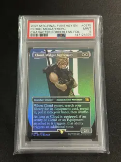 Cloud, Midgar Mercenary - Borderless Foil - FIN - 2025 MTG - EN - #0375 PSA 9 - Image 1