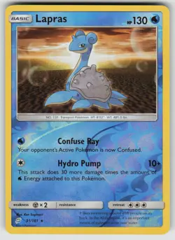 Lapras 31/181 Rare Team Up Pokemon Reverse Holo Near Mint - Image 1