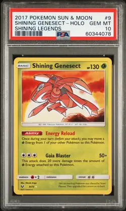 2017 POKEMON SUN & MOON SHINING LEGENDS #9 SHINING GENESECT-HOLO PSA 10 - Image 1