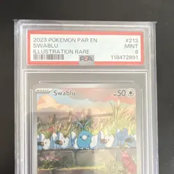 Pokemon Swablu 213/182 SV04 Paradox Rift Illustration Rare Holo PSA 9 EN 2023 - Image 3