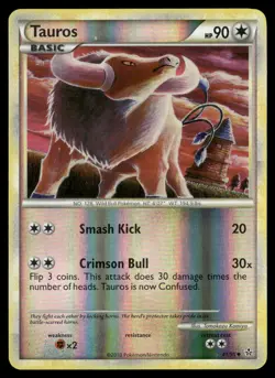 Tauros 41/95 Uncommon HGSS Unleashed Pokemon Reverse Holo LP - Image 1