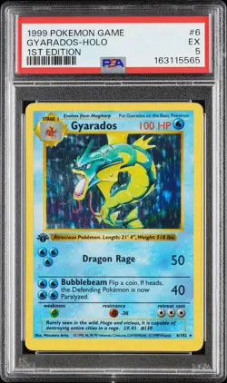 1999 Pokemon 1st Edition 6 Gyarados Holo PSA 5 163115565 - Image 1