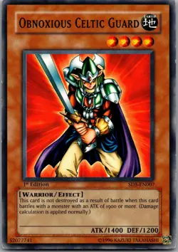 Obnoxious Celtic Guard SD5-EN007 Warrior's Triumph Yu-Gi-Oh 1st Edition MP - Image 1