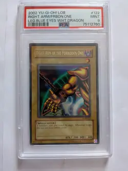 Right Arm of the Forbidden One PSA 9 LOB-122 Yu-Gi-Oh! TCG 2002 Unlimited Holo - Image 1