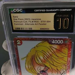 Bandai One Piece Sanji ST01-004 Alt Art Parallel Foil Prestine CGC 10 - Image 2