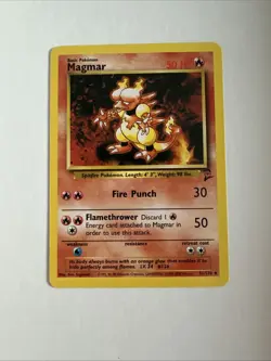 Pokemon TCG Magmar Base Set 2 Unlimited Uncommon Card 51/130 - Image 1