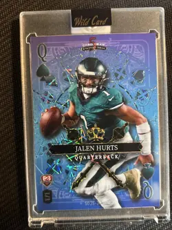 2025 Wild Card Stacked Josh Allen Jalen Hurts 1/1 Queen Of Spades Blue - Image 2