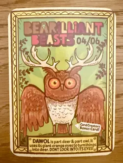 Bear Yoyo card Brilliant Bearilliant beasts NEW 4/6 Dawol Card Creators Rare - Image 1