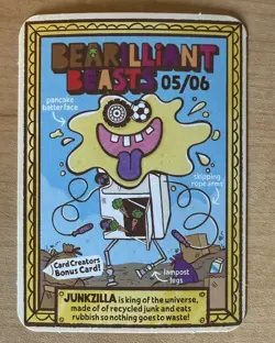 Bear Yoyo card Brilliant Bearilliant beasts NEW 5/6 Junkzilla Card Creators Rare - Image 1
