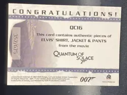 2009 QUANTUM OF SOLACE WARDROBE RELIC CARD 357/675 - Image 2