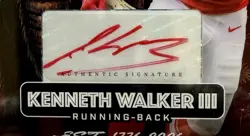 2026 Wild Card Kenneth Walker III AUTO Color Match True 1/1 #DMM2C04-KWA - Image 2