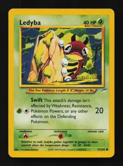 Ledyba 71/105 Unlimited Tomokazu Komiya Common Neo Destiny Pokemon Cards - Image 1