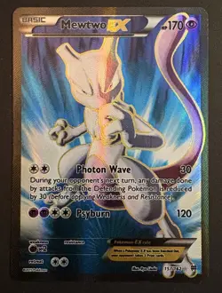 Pokemon Mewtwo EX TCG Full Art Holo Ultra Rare Card Breakthrough 157/162 - Image 1