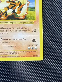Arcanine - 23/102 SHADOWLESS Base Set - Pokemon TCG 1999 - WOTC Vintage - LP - Image 4