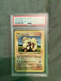 1999 POKEMON BASE SET SHADOWLESS #23/102 ARCANINE ACE 9 MINT 🔥 🔥 - Image 1