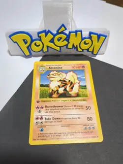 1999 Pokemon Base Set 1st Edition Shadowless #23 ARCANINE - Image 2
