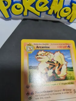 1999 Pokemon Base Set 1st Edition Shadowless #23 ARCANINE - Image 3