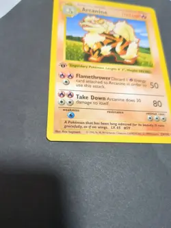 1999 Pokemon Base Set 1st Edition Shadowless #23 ARCANINE - Image 4