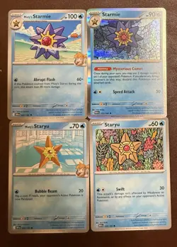 Starmie Pokemon Card Evolution Set - 151 & Destined Rivals (4 Cards) - Image 1