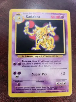 Kadabra Base Set Pokemon Card WOTC - Image 1