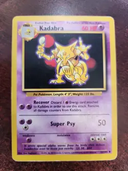 Kadabra Base Set Pokemon Card WOTC - Image 2