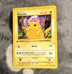 WotC Pokemon TCG Pikachu 58/102 Base Set Regular 1st Ed Common English 1999 - Image 1