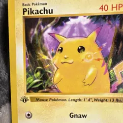 WotC Pokemon TCG Pikachu 58/102 Base Set Regular 1st Ed Common English 1999 - Image 2