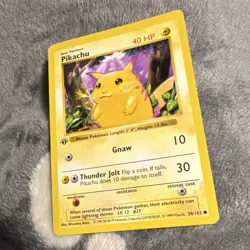 WotC Pokemon TCG Pikachu 58/102 Base Set Regular 1st Ed Common English 1999 - Image 3