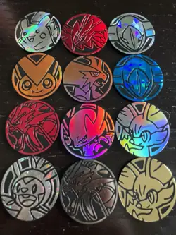 Lot of 14 Pokemon Small Coin Tokens Collectible Pikachu, Gyarados, Mega Mewtwo Y - Image 1