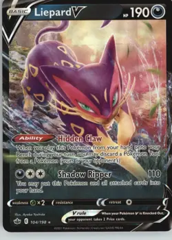 Liepard V 104/198 Holo V Rare Chilling Reign Pokemon Near Mint - Image 1