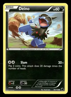 Deino 76/116 Common Plasma Freeze Pokemon Lightly Played - Image 1