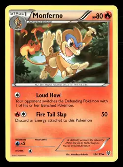 Monferno 16/135 Uncommon Plasma Storm Pokemon Lightly Played - Image 1