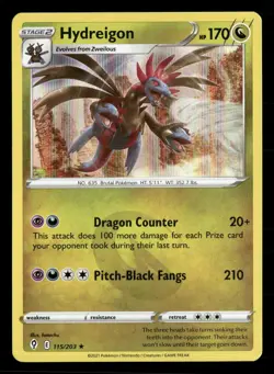Hydreigon 115/203 Holo Rare Evolving Skies Pokemon Holo Lightly Played - Image 1
