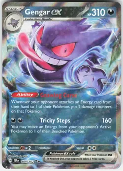Gengar ex 104/162 Double Rare Temporal Forces Pokemon Holo Near Mint - Image 1