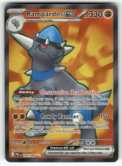 Rampardos ex 100/084 Ultra Rare Holo ME05: Pitch Black Pokemon TCG - Image 1