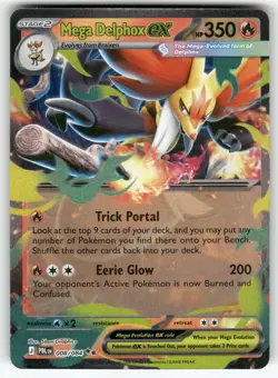 Mega Delphox ex 008/084 Double Rare ME05 Pitch Black Pokemon Holo NM - Image 1