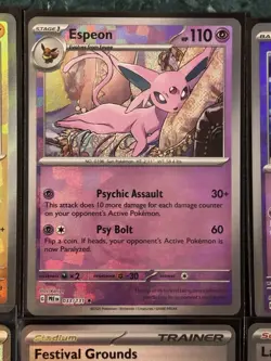 POKEMON PRISMATIC EVOLUTIONS RIOLU MASTER BALL ESPEON POKE BALL + MORE CARD LOT - Image 4