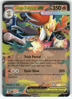 Mega Delphox ex 008/084 Double Rare ME05 Pitch Black Pokemon Holo NM - Image 1