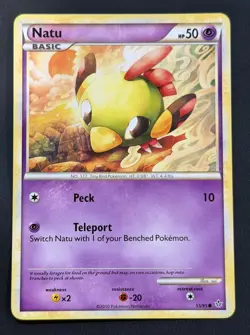 Natu Unleashed Pokemon TCG 55/95 HeartGold & SoulSilver Common - Image 1