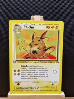 Pokemon TCG 1999 WOTC 1st Edition Fossil Raichu 29/62 - Near Mint - Image 1