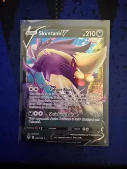 Pokemon Skuntank V 108/195 Swsh12: Sword & Shield - Silver Tempest NM - Image 1