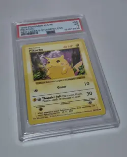 1999 Pokemon Pikachu Red Cheeks Shadowless Error PSA 7 #58 Brand New Cert - Image 1