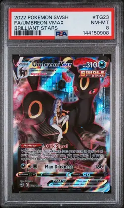 Umbreon VMAX TG23/TG30 Swsh09 Brilliant Stars TG Full Art Holo PSA 8 - Image 1