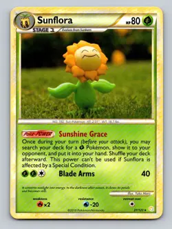 Sunflora 31/123 Rare HeartGold & SoulSilver Pokemon Heavily Played - Image 1