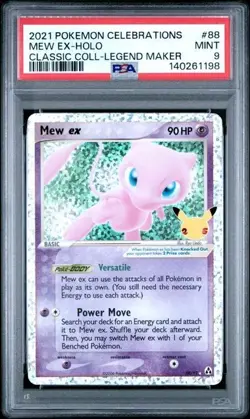 POKEMON 2021 Celebrations Classic Legend Maker MEW EX Holo #88 PSA 9 Mint - Image 1
